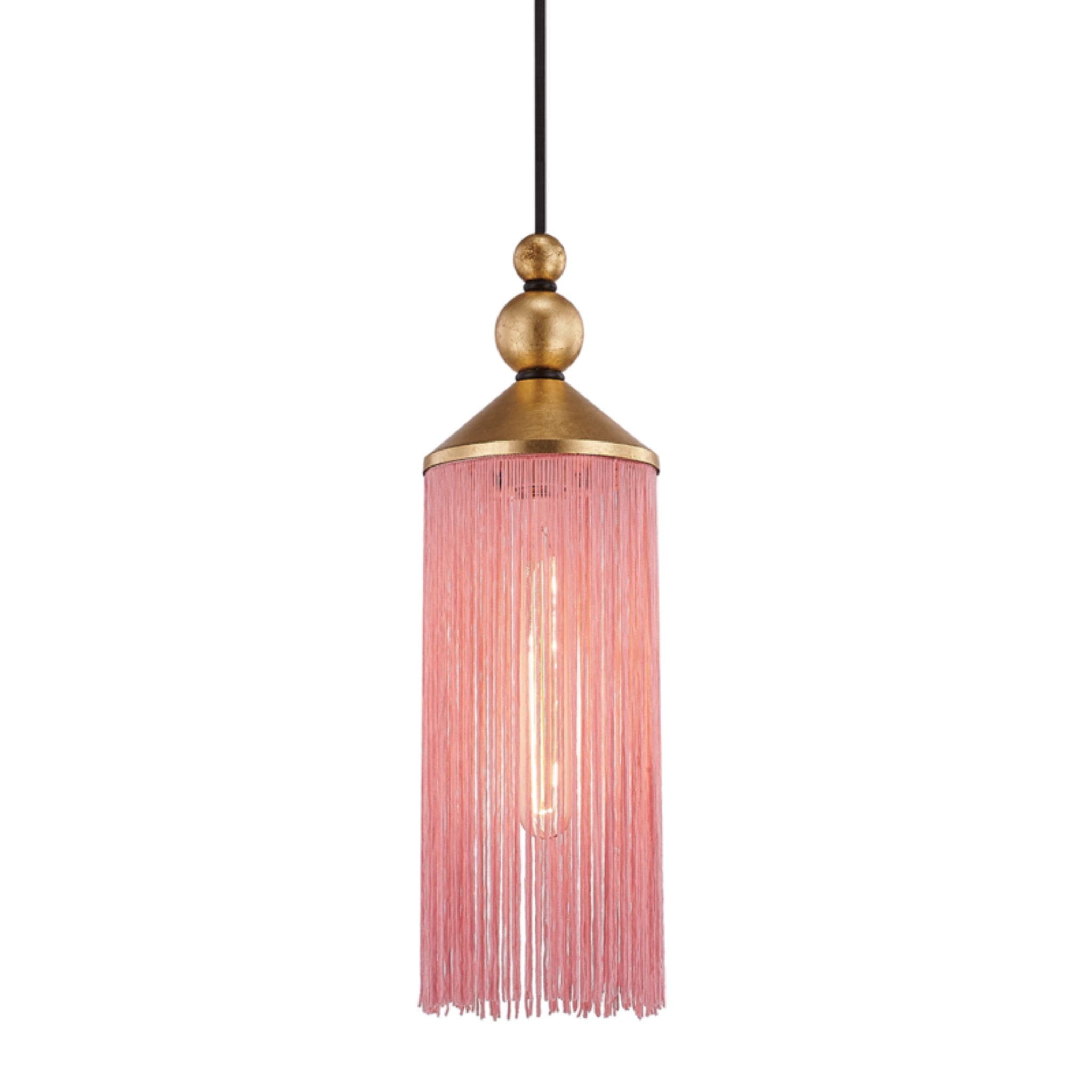 Scarlett 1-Light Pendant in Gold Leaf/Pink