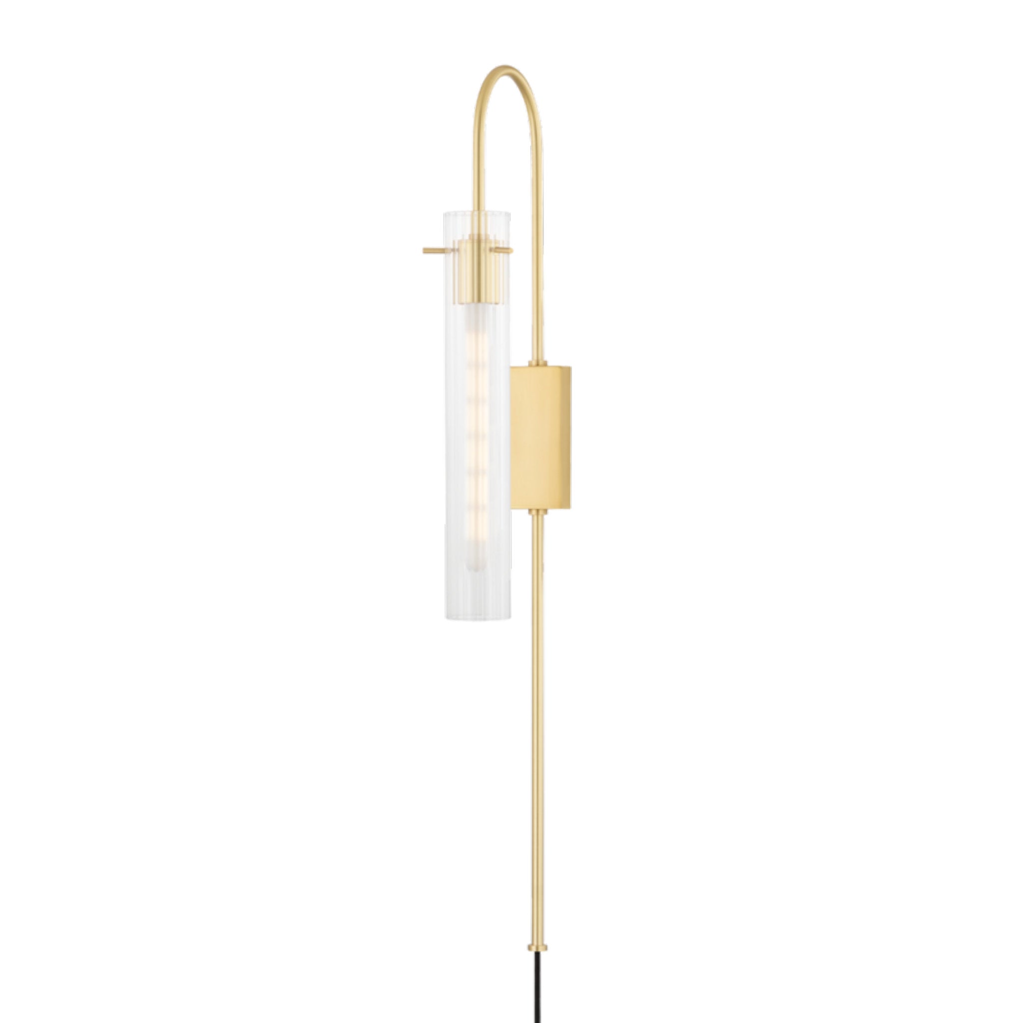 Nettie 1-Light Plug-in Sconce in Aged Brass