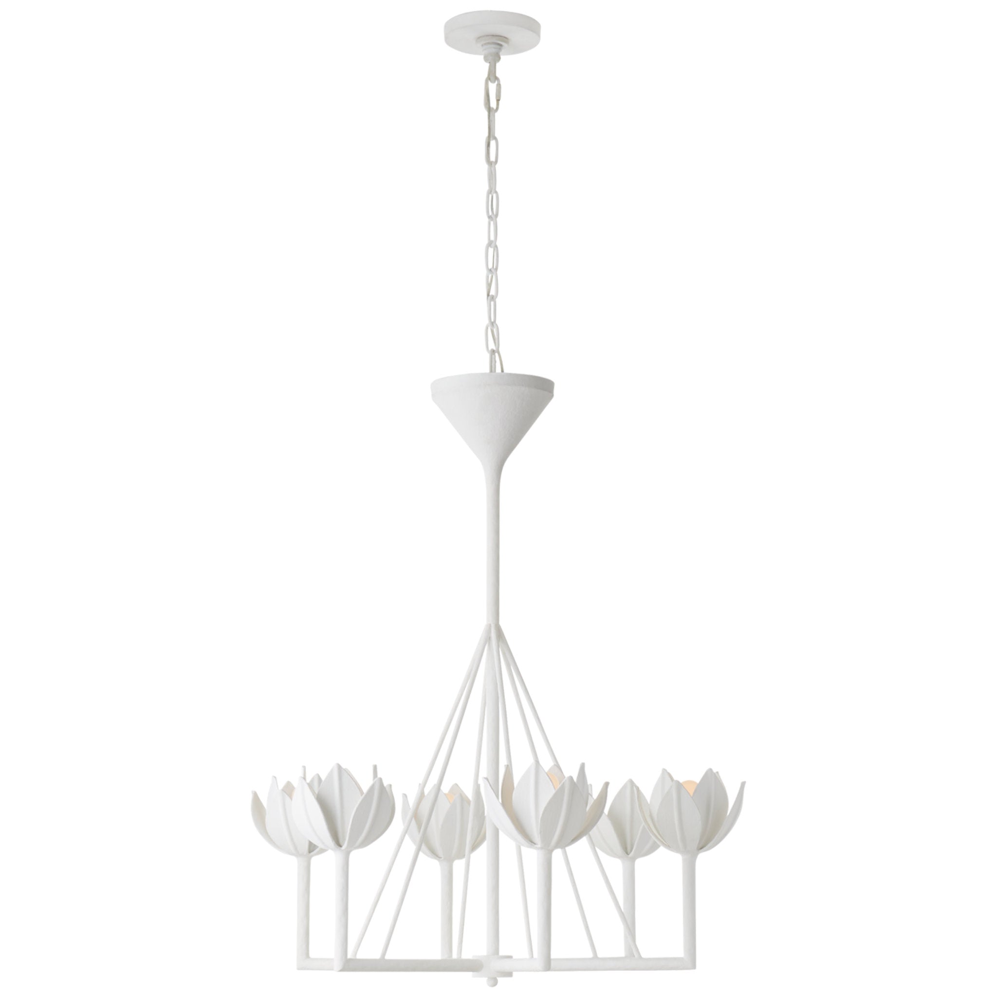 Julie Neill Alberto Small Single Tier Chandelier in Plaster White