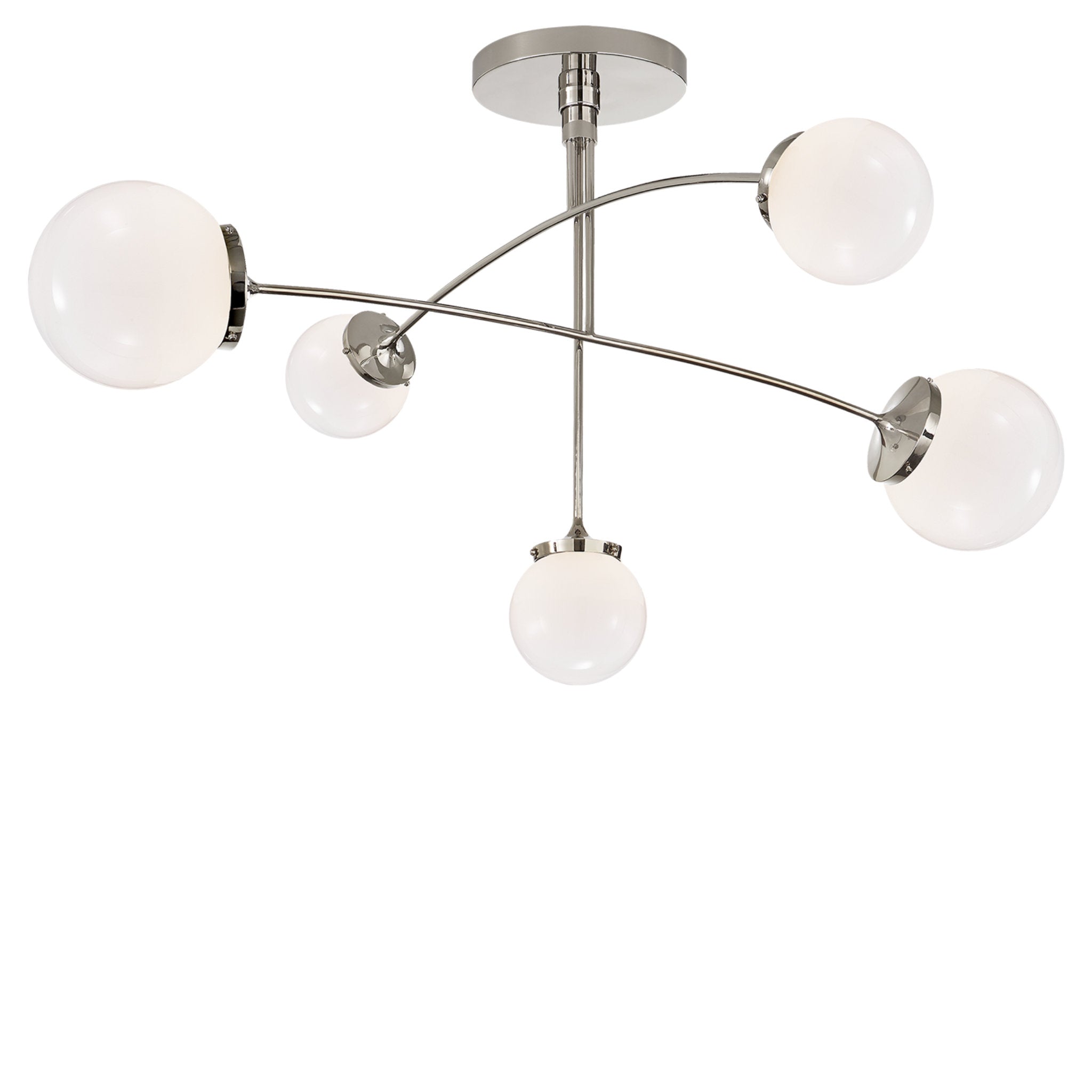 kate spade new york Prescott Medium Mobile Chandelier in Polished Nickel with White Glass