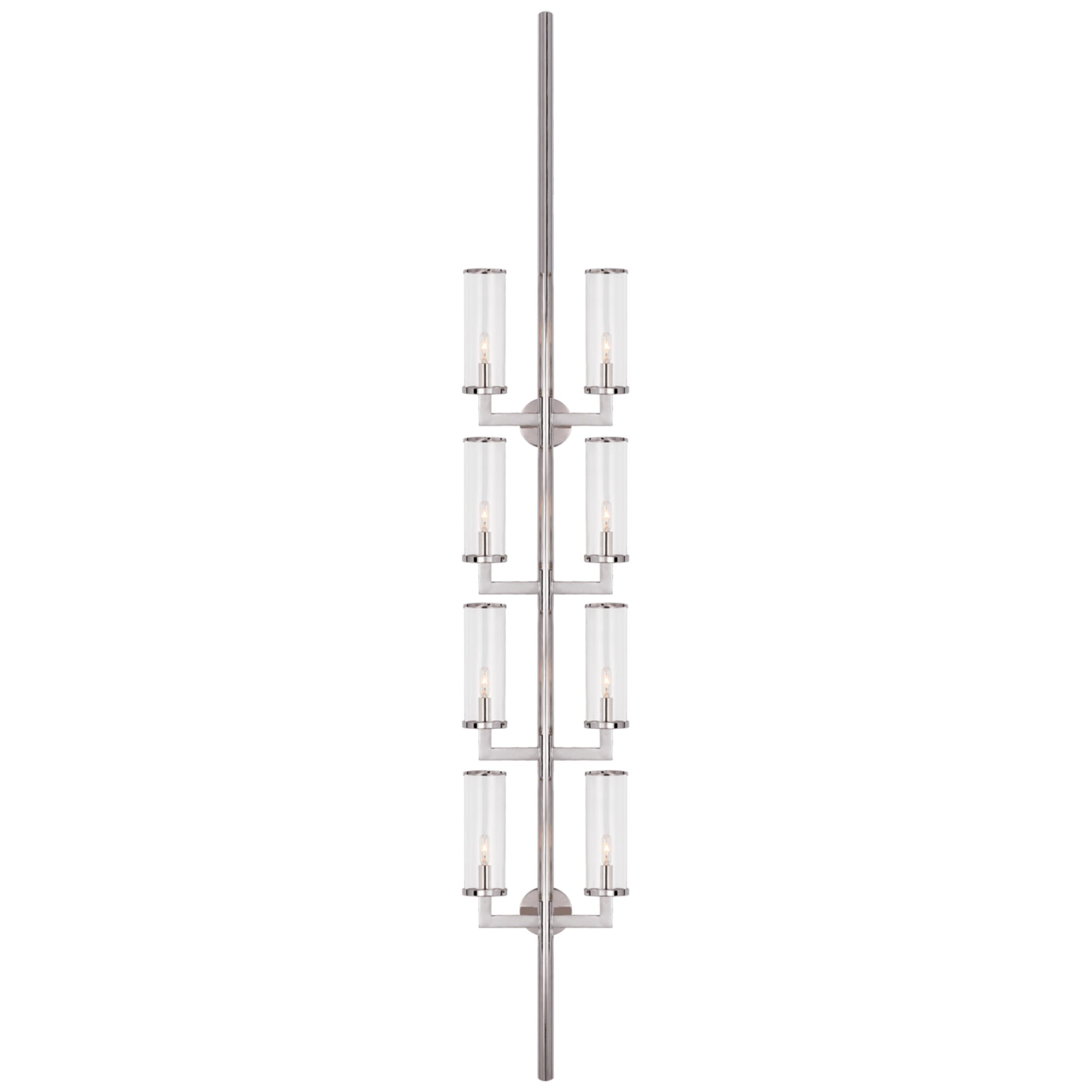 Kelly Wearstler Liaison Statement Sconce in Polished Nickel with Clear Glass