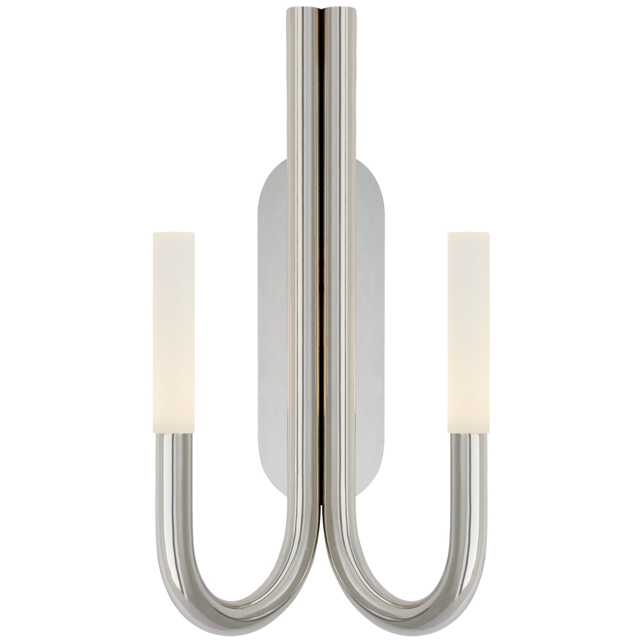 Kelly Wearstler Rousseau Double Wall Sconce in Polished Nickel with Etched Crystal