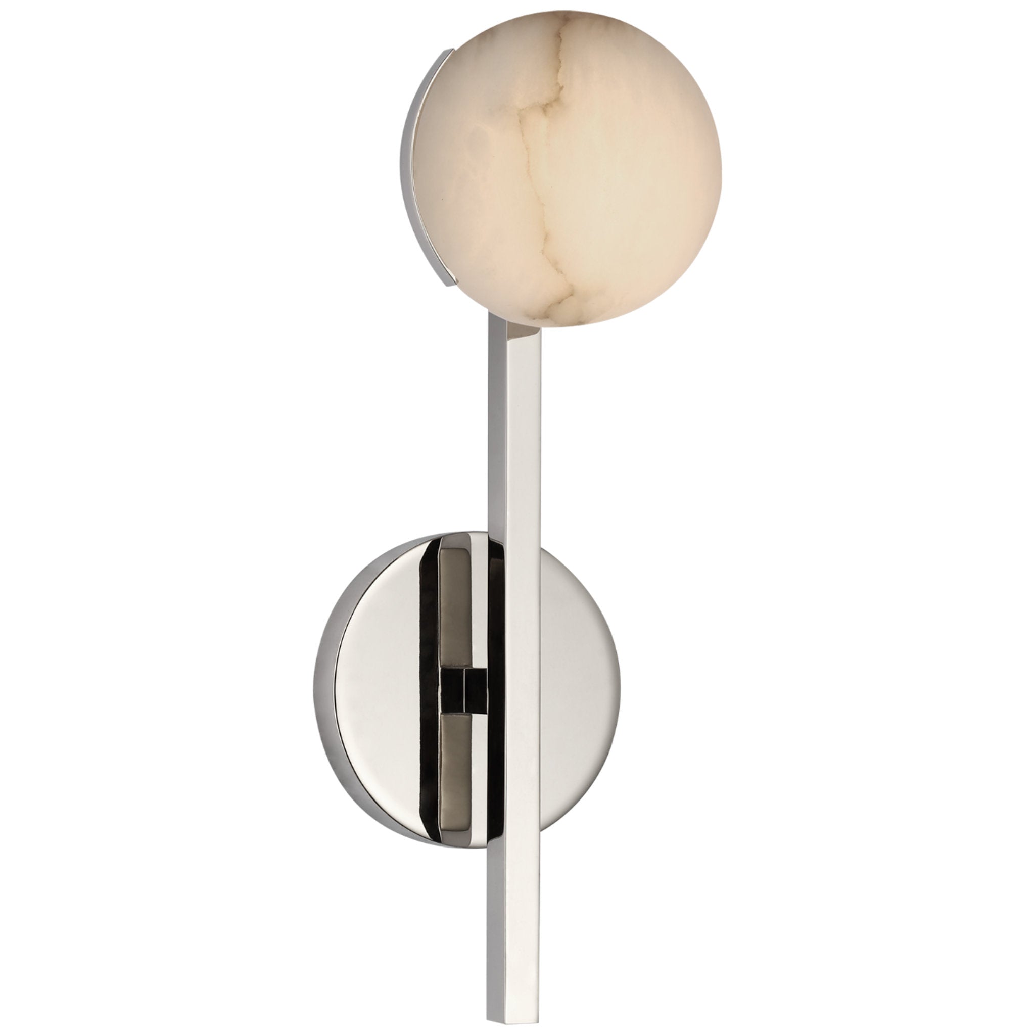 Kelly Wearstler Pedra Petite Tail Sconce in Polished Nickel with Alabaster