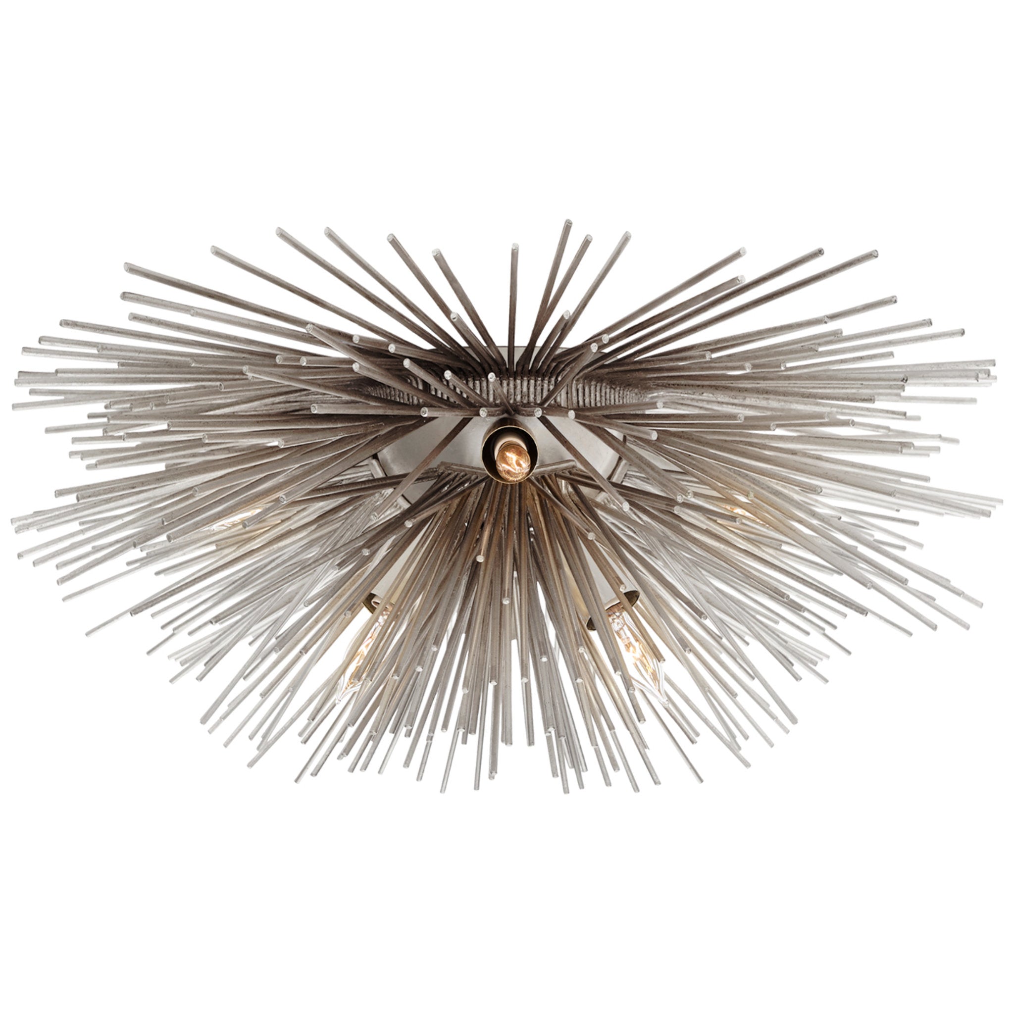 Kelly Wearstler Strada Small Flush Mount in Burnished Silver Leaf Ceiling Light W18.75" x H8"