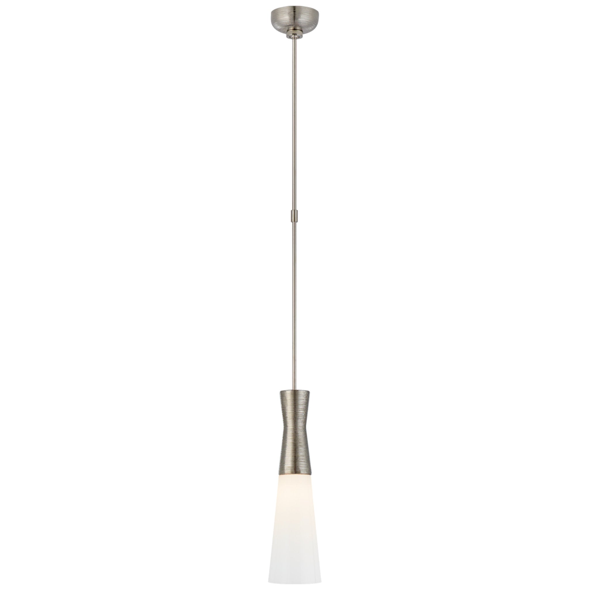 Kelly Wearstler Utopia Medium Pendant in Polished Nickel with White Glass