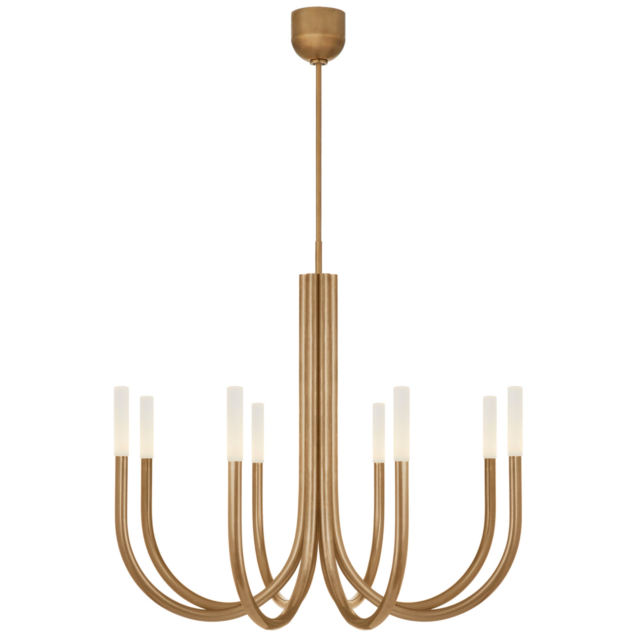 Kelly Wearstler Rousseau Medium Chandelier in Antique-Burnished Brass with Etched Crystal