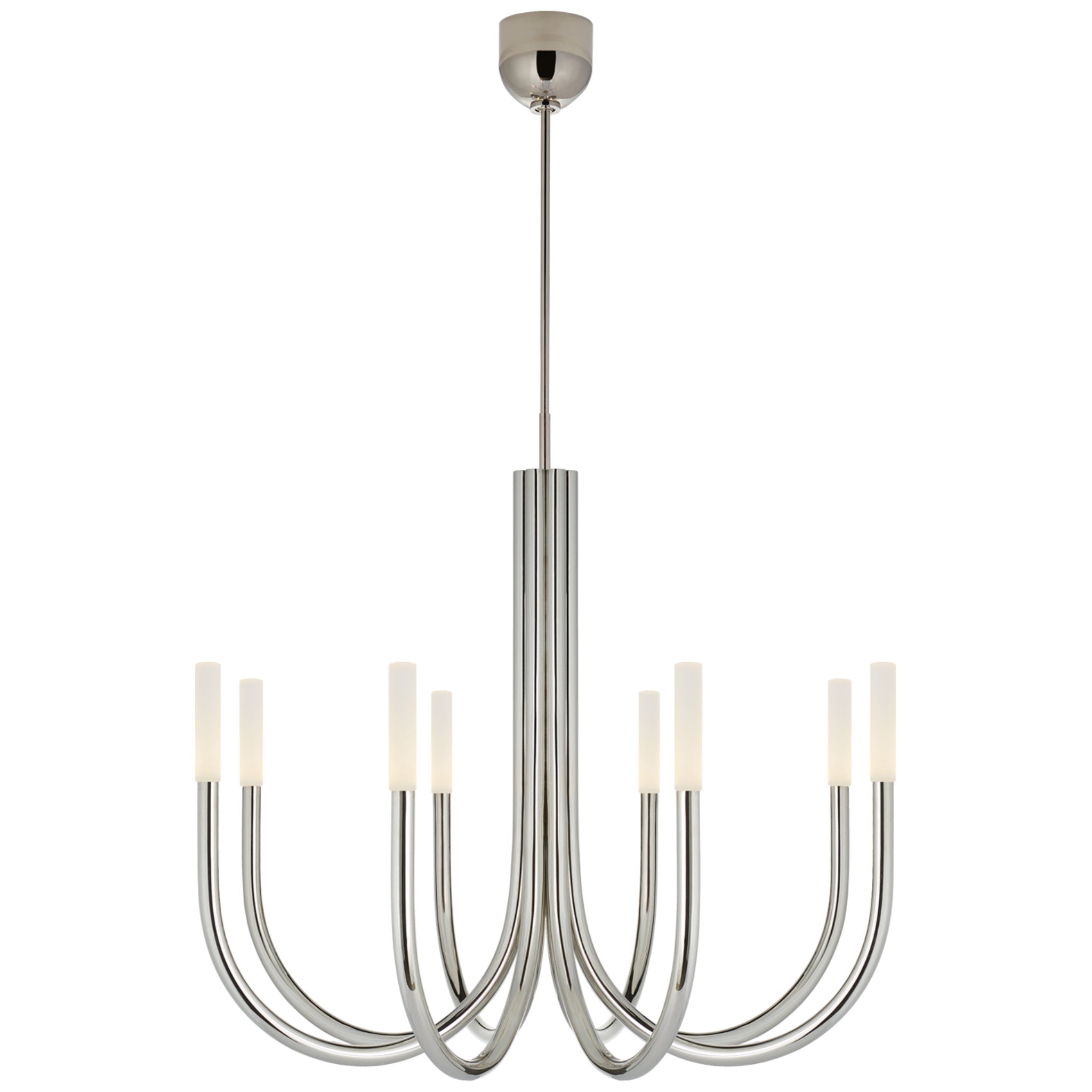 Kelly Wearstler Rousseau Medium Chandelier in Polished Nickel with Etched Crystal