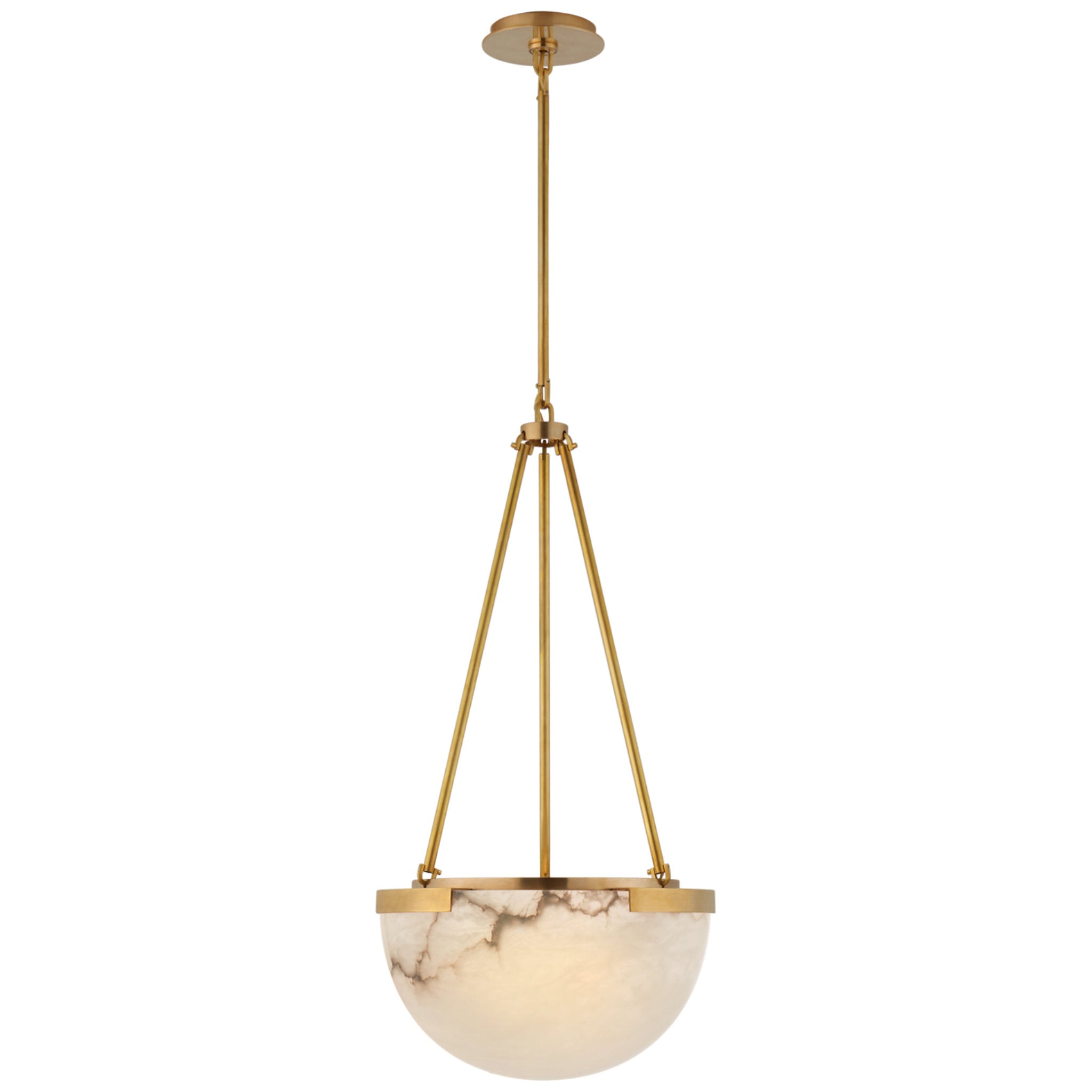 Kelly Wearstler Melange Small Pendant in Antique-Burnished Brass with Alabaster