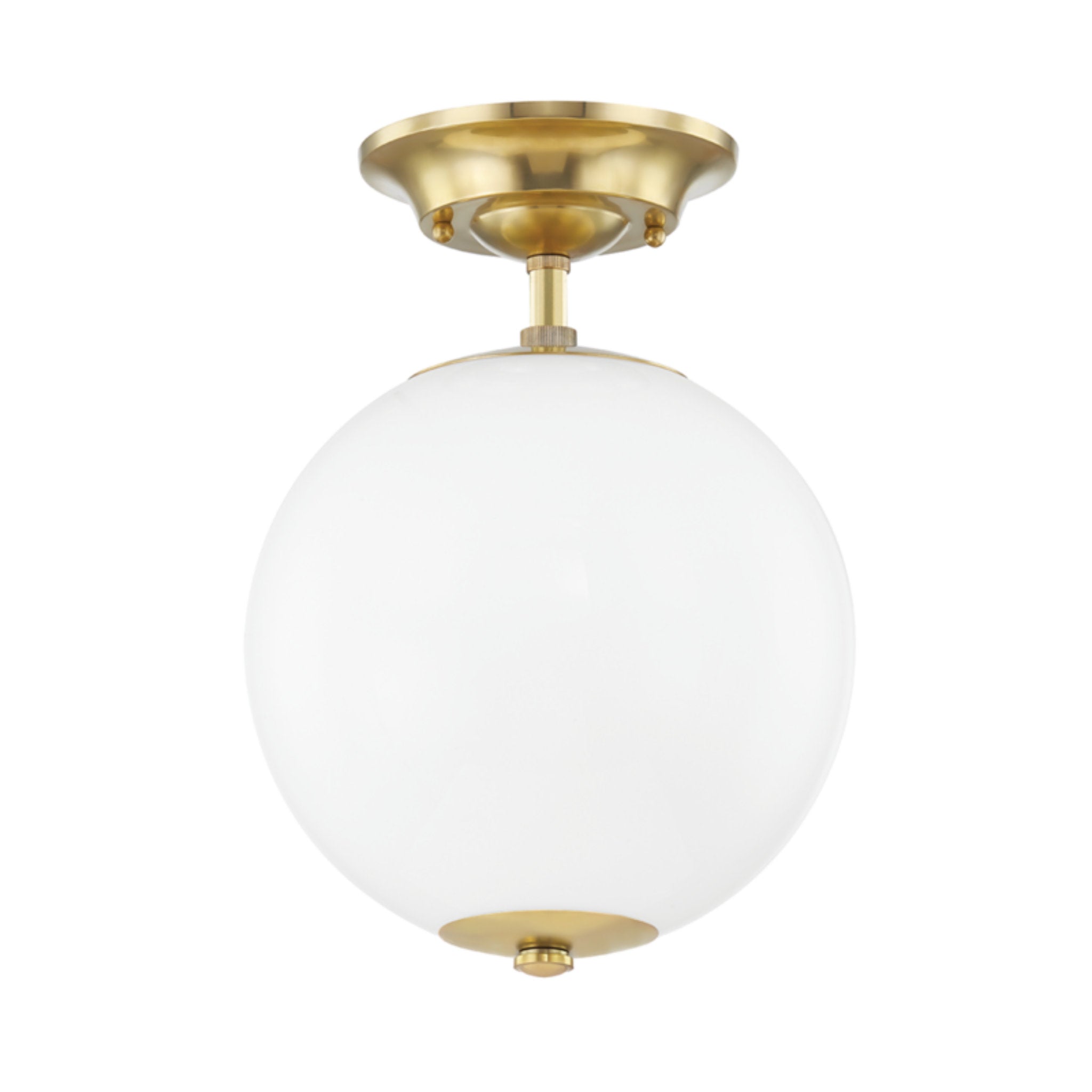 Sphere No.1 1 Light Semi Flush in Aged Brass by Mark D. Sikes