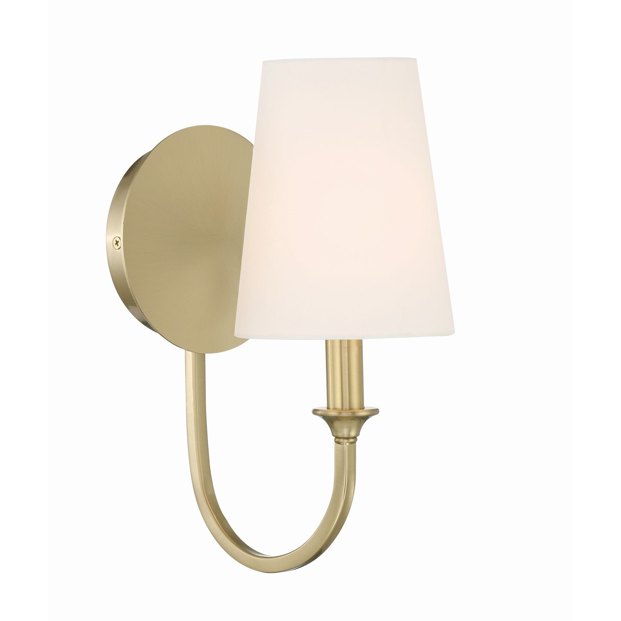 Payton 1 Light Vibrant Gold Sconce Silk Shade 5.5"W x 11.75"H x 7.5"D