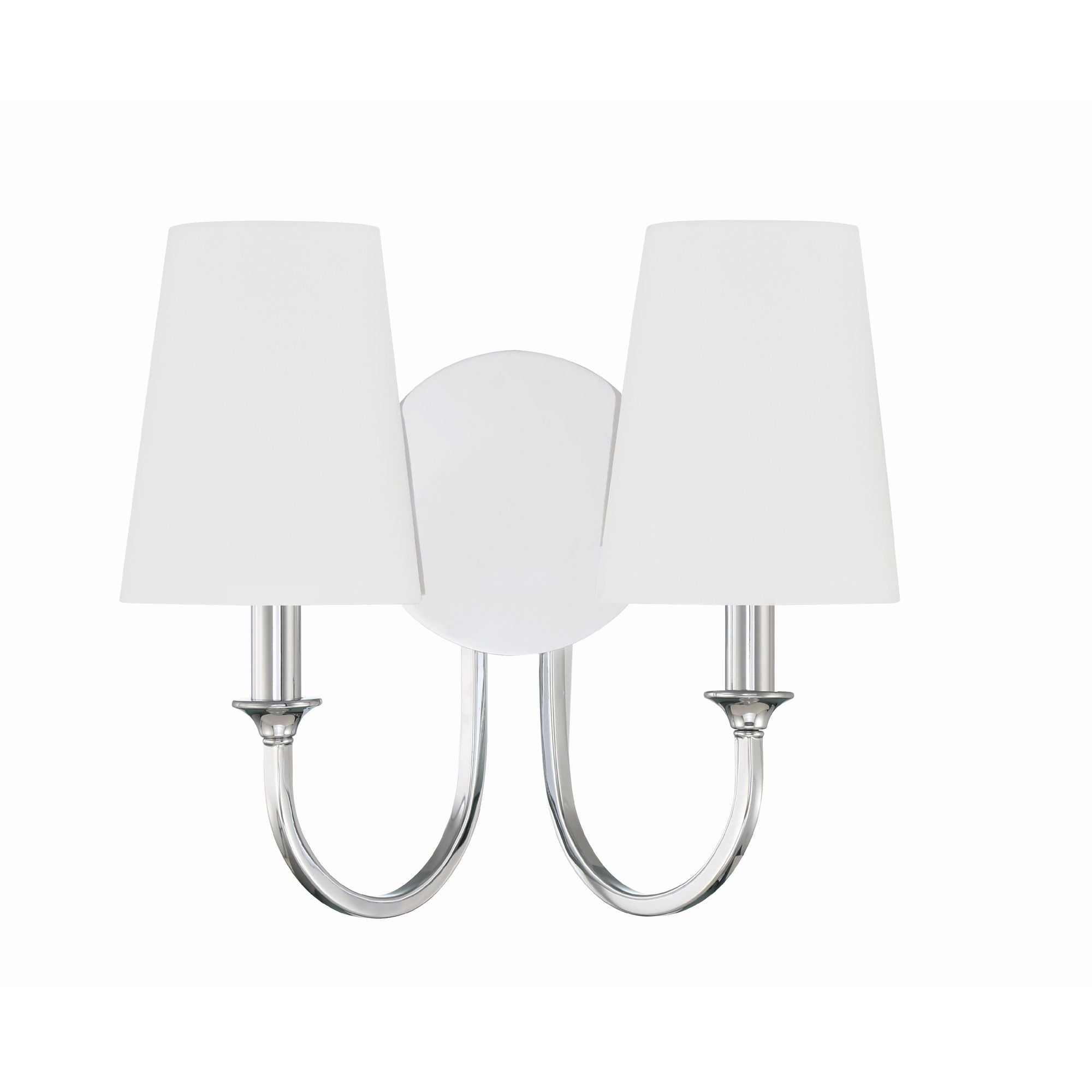 Payton 2 Light Polished Chrome Sconce Silk Shade 13.5"W x 11.75"H x 6"D