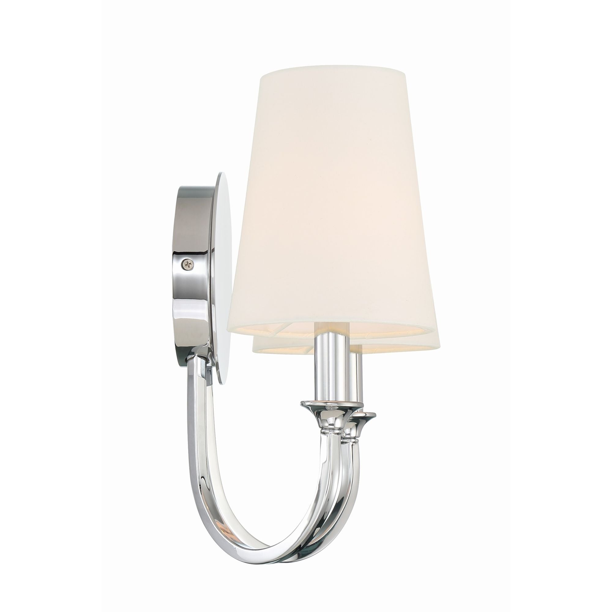 Payton 2 Light Polished Chrome Sconce Silk Shade 13.5"W x 11.75"H x 6"D