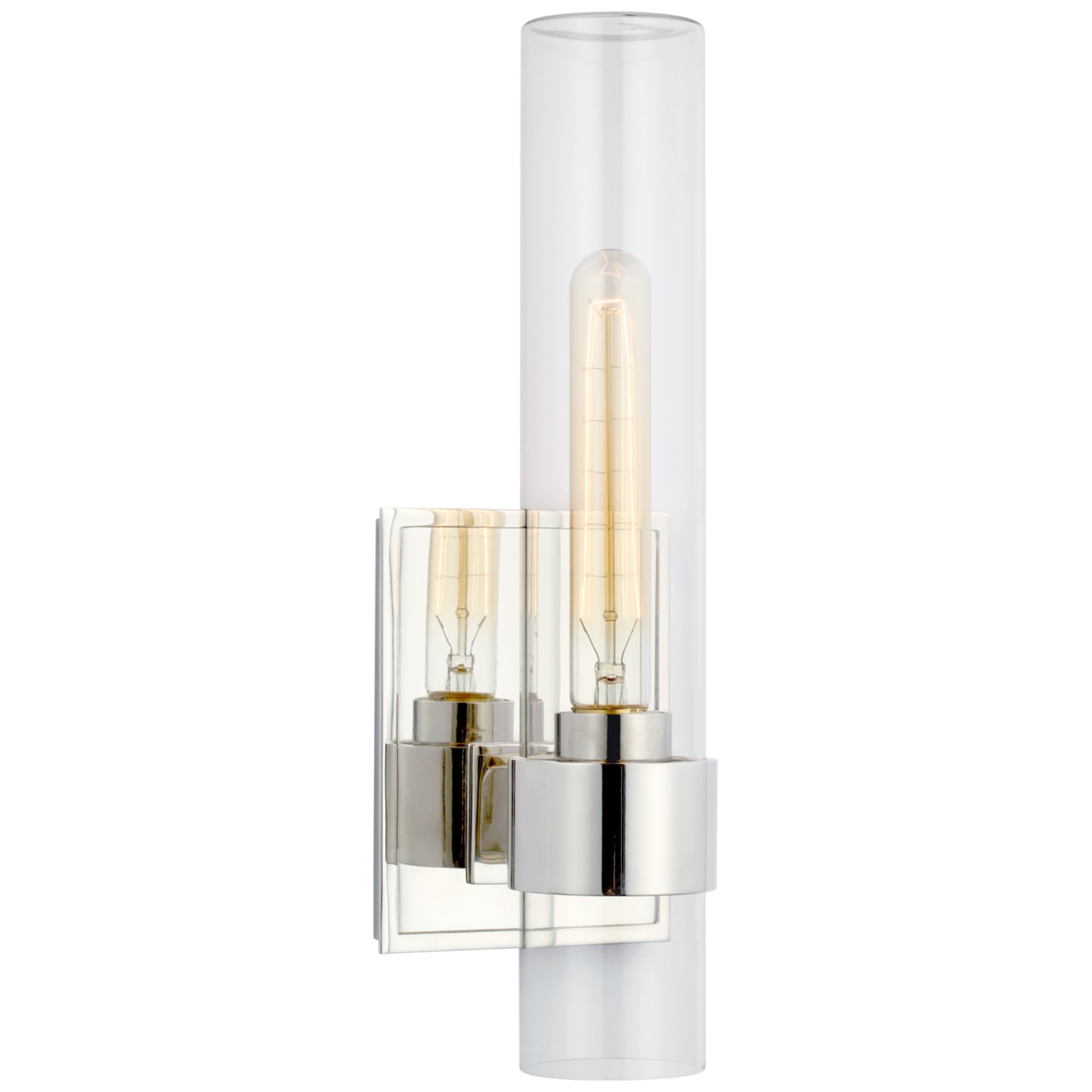 Ian K. Fowler Presidio 14" Outdoor Sconce in Polished Nickel with Clear Glass