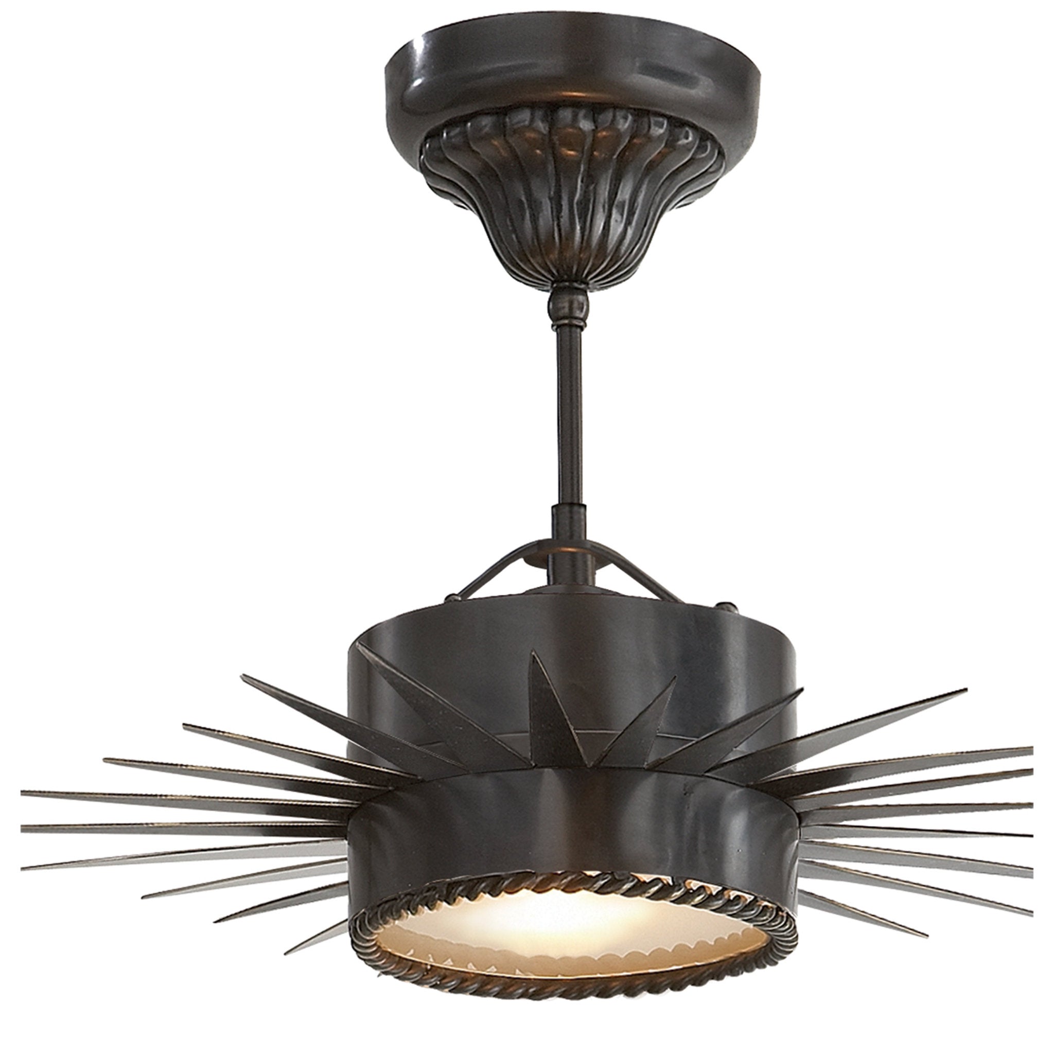 Suzanne Kasler Soleil Small Semi-Flush in Bronze with Frosted Glass