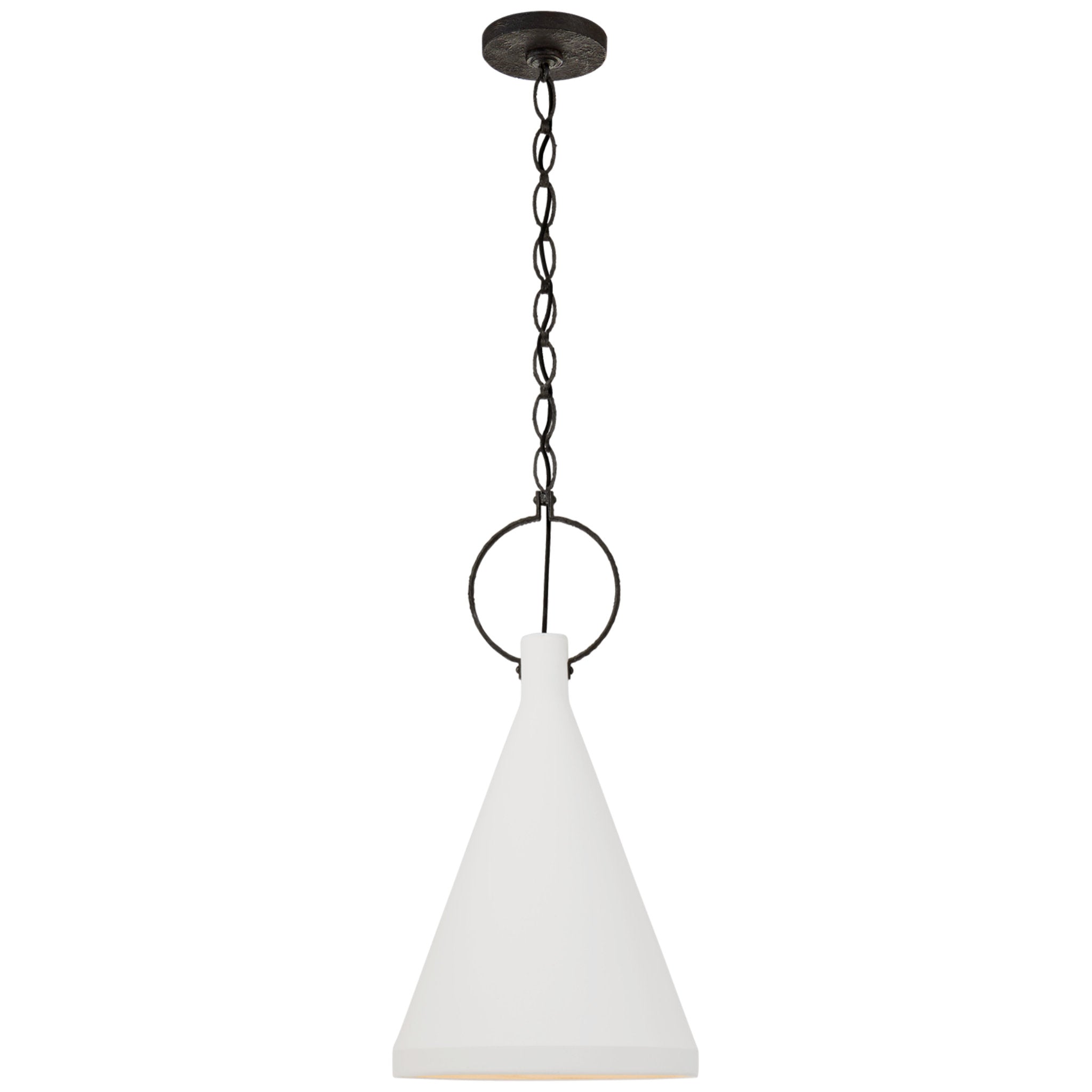 Suzanne Kasler Limoges Medium Tall Pendant in Natural Rust with Plaster White Shade