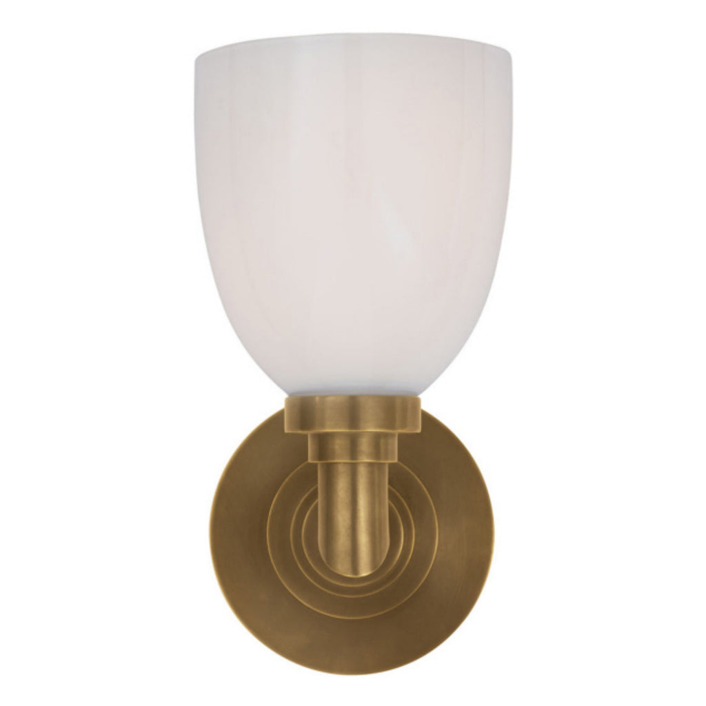 Visual Comfort Signature Wilton One Light Bath Sconce in Hand-Rubbed  Antique Brass finish ( SKU# SL 2841HAB-WG ) for Sale – Black Whale Home