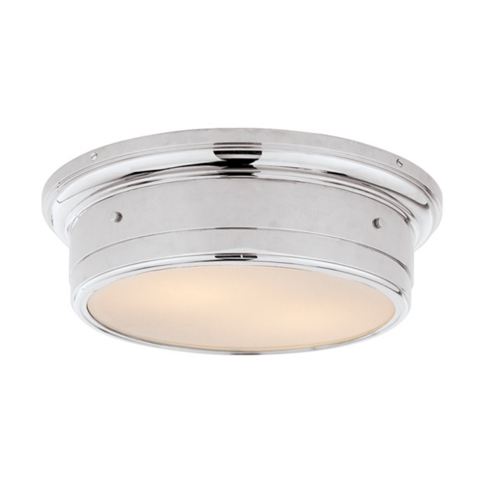 Visual Comfort Siena Large Flush Mount in Chrome with White Glass