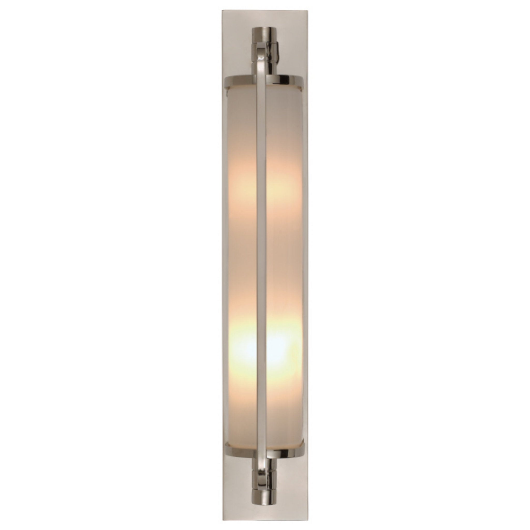 Thomas O'Brien Keeley Tall Pivoting Sconce in Chrome with White Glass