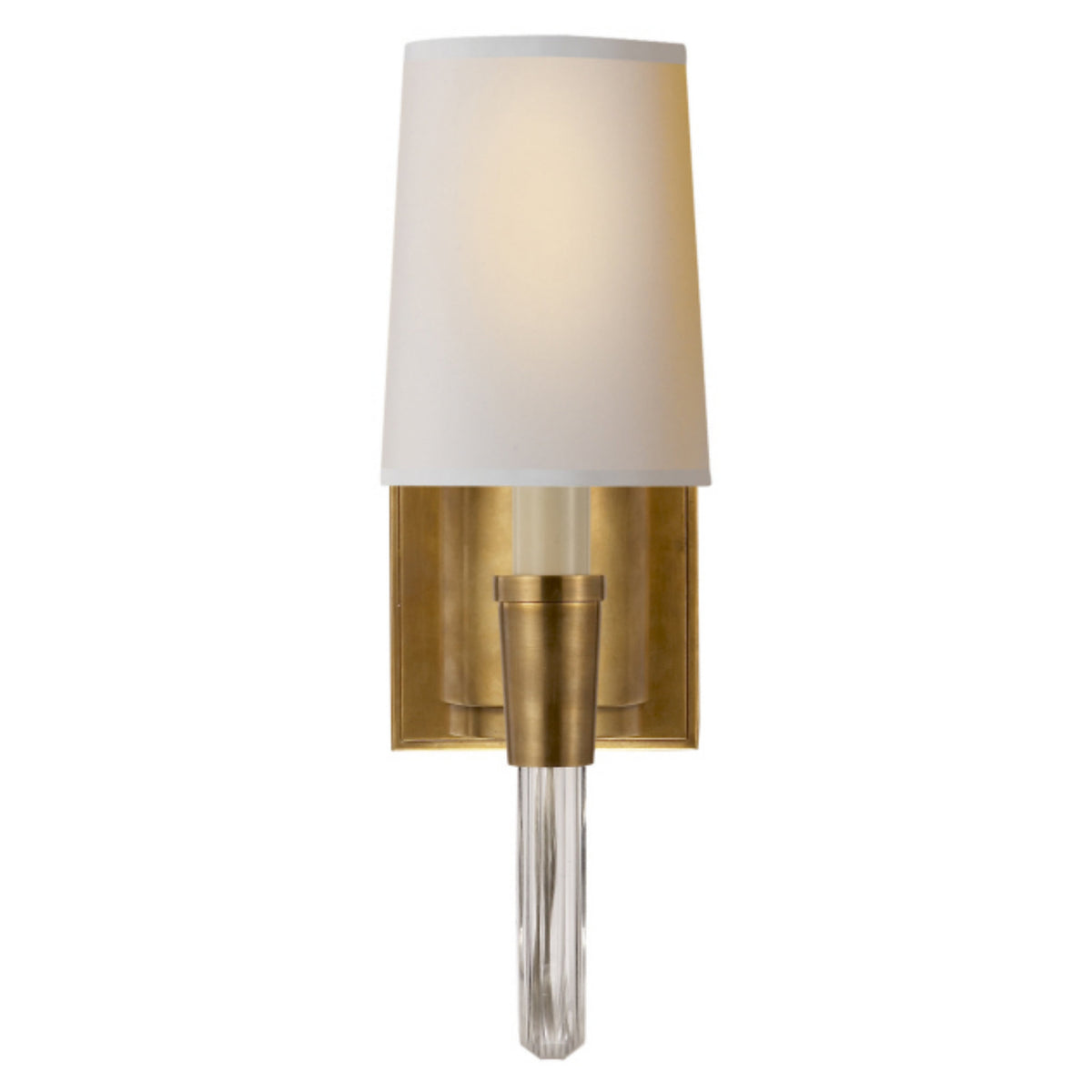 Visual Comfort Signature Collection TOB2125HAB-L Thomas O'Brien Reed 1  Light 5 inch Hand-Rubbed Antique Brass Single Sconce Wall Light in Linen