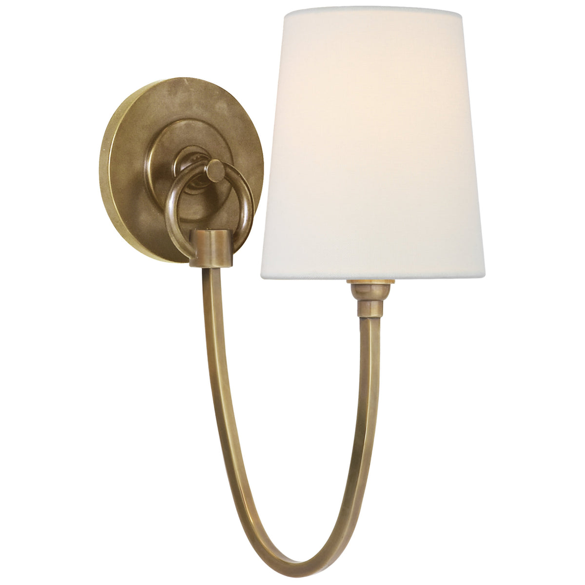 Visual Comfort Signature Collection Thomas O'brien Modern Library Hand-Rubbed  Antique Brass Sconce, TOB2328HAB-L