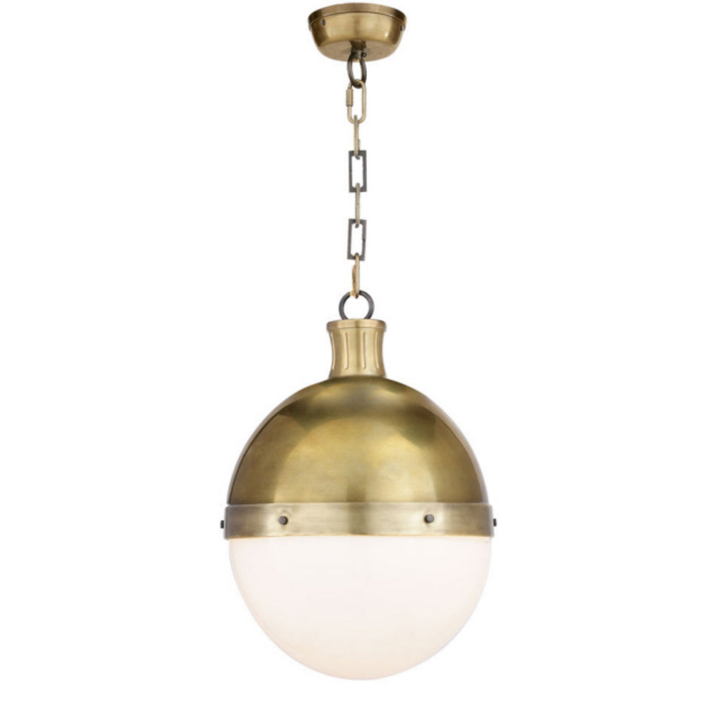 Gale Large Pendant in Hand-Rubbed Antique Brass with Seeded Glass by Thomas  O'Brien - Yahoo Shopping