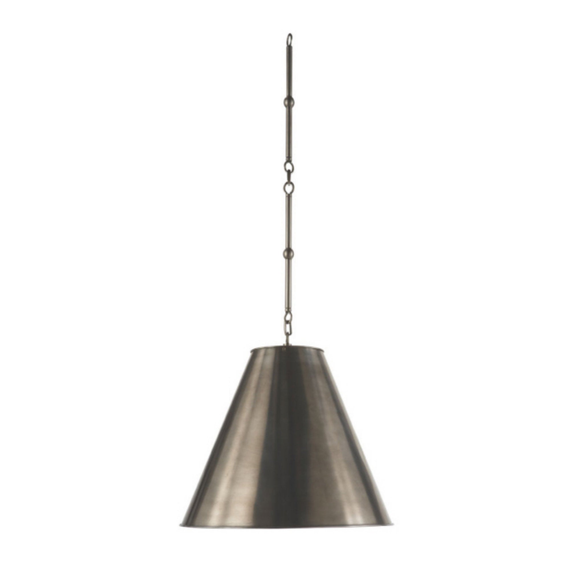 Thomas O'Brien Goodman Small Hanging Light in Antique Nickel with Antique Nickel Shade