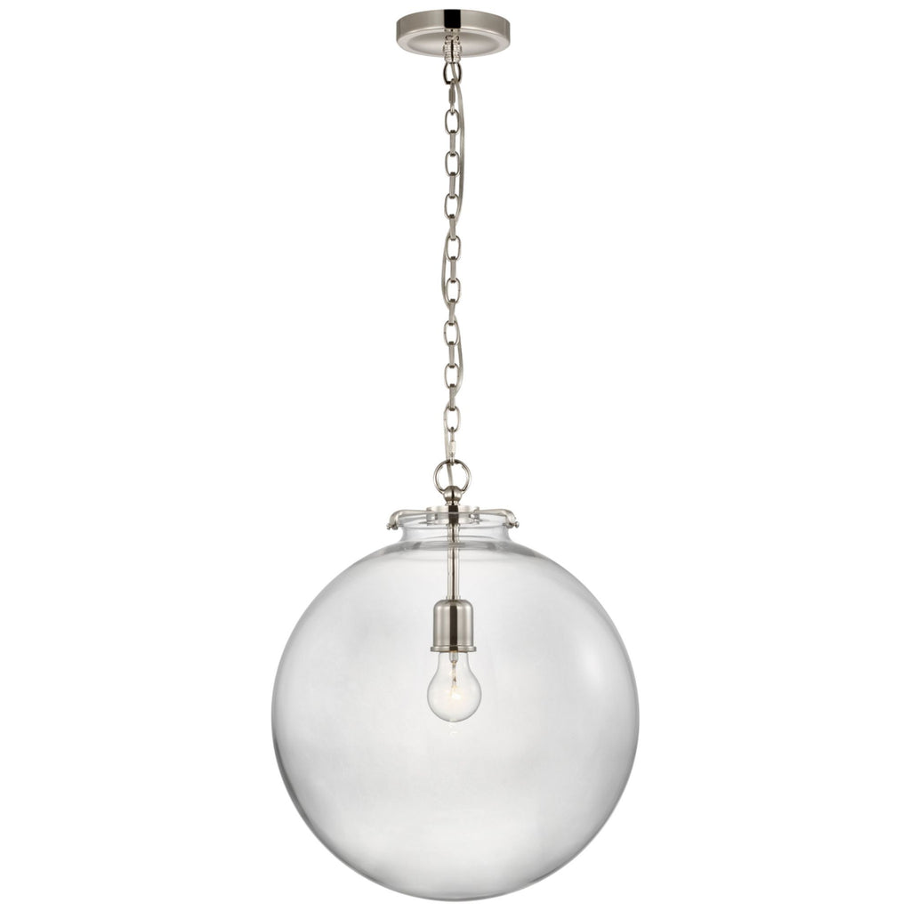 Thomas O'Brien Katie Large Globe Pendant in Polished Nickel with